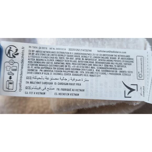 Hollister Hoodie Sweatshirt Mens Large White Heaven Sent Los Angeles Full Zip - Picture 16 of 16